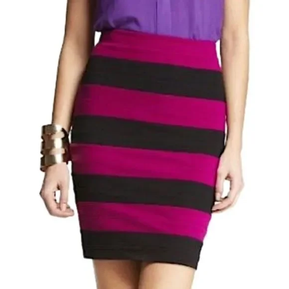 Express Pink Black Bandage Skirt NWT